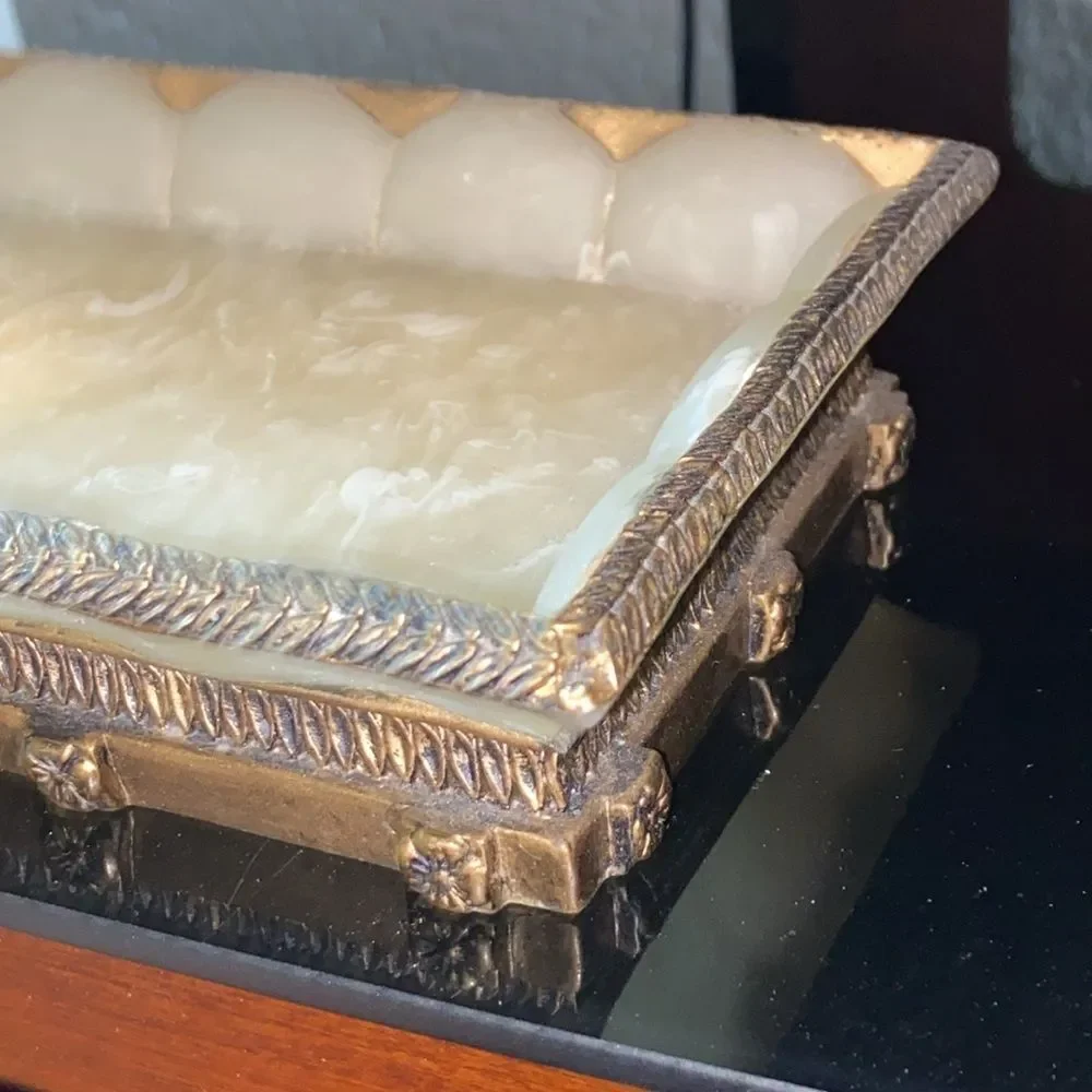 Vintage Elegant Gold and Cream Decorative Tray